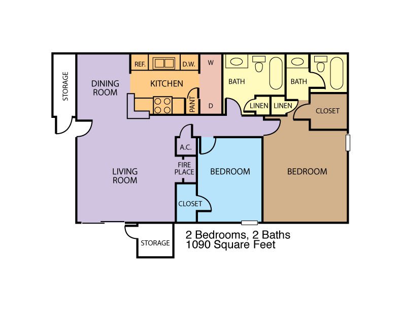 Bayou Park apartment floor plan 2BR